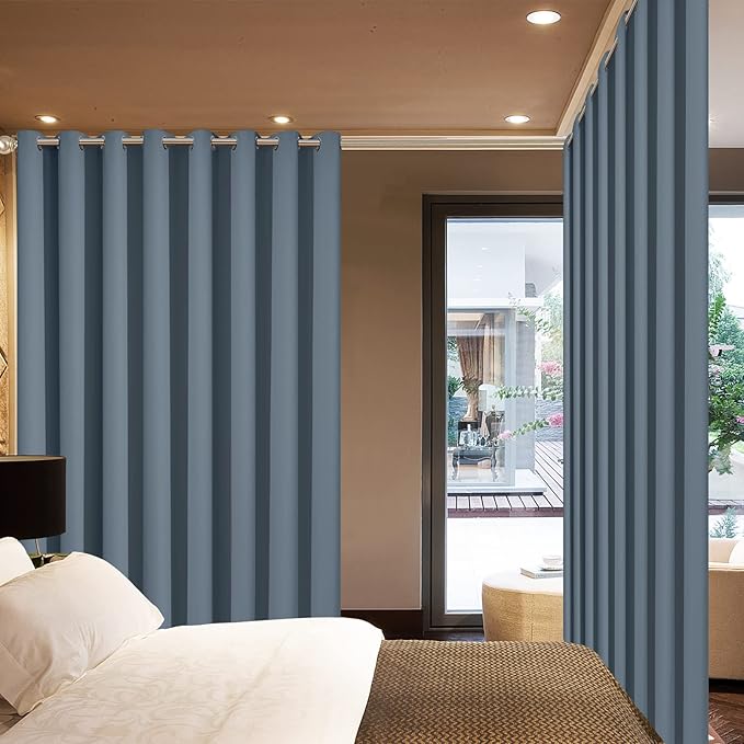Yakamok 100% Blackout Extra Wide Thermal Insulated Curtains, Total Shade Patio - Image 2