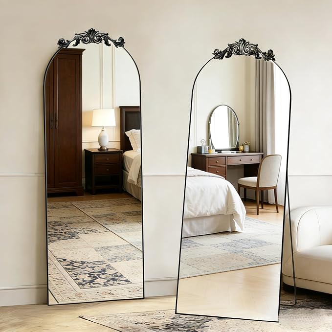 MISSDAY Vintage Baroque Full Length Mirror, Full Metal Frame Stand Up Retro by MISSDAY