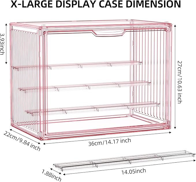 Clear Pink Acrylic Figure Display Case - Image 7