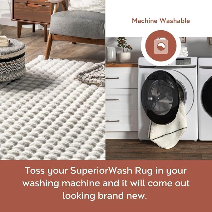 nuLOOM 5' x 8' Cozy Plush SuperiorWash Area Rug, Machine Washable, Soft Fluffy - Image 4