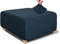 NeColorLife Rectangle Ottoman Cover Jacquard Fabric Ottoman Slipcover Thick by NeColorLife