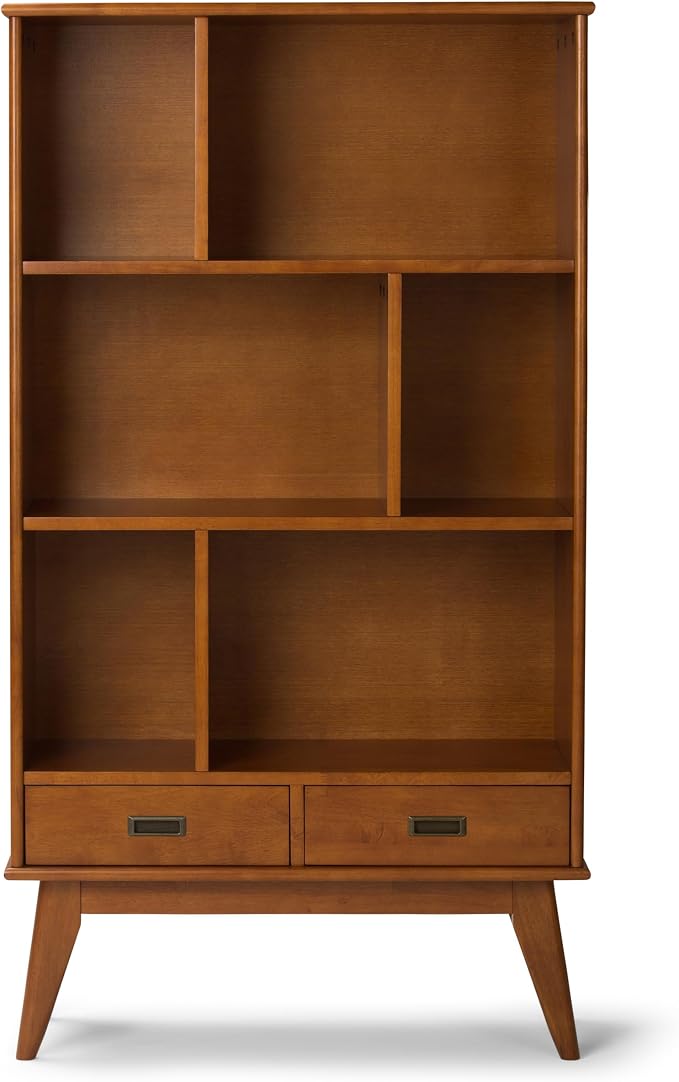 SIMPLIHOME Draper 35 inch Mid-Century Modern 6 Cubbie Bookcase - Image 5