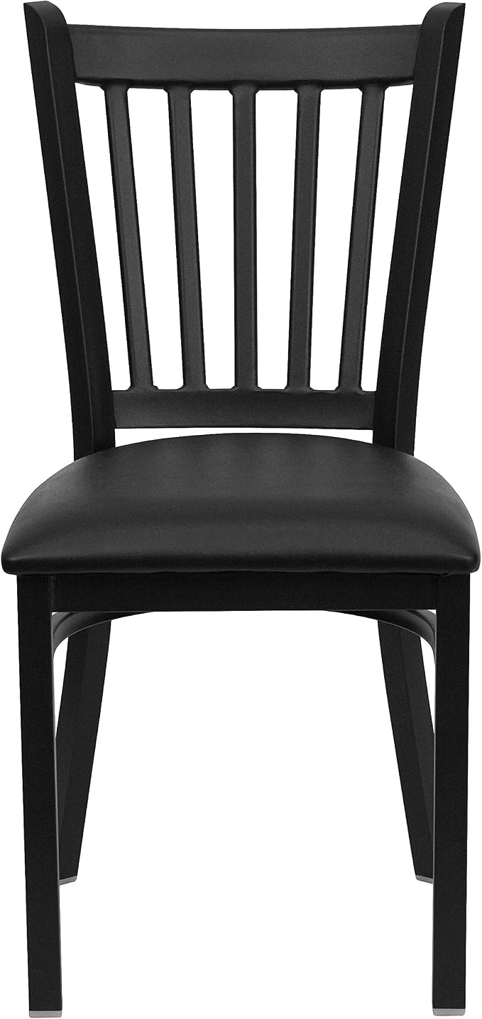 Flash Furniture HERCULES Series Black Vertical Back Metal Restaurant Chair - Image 6