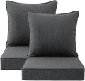 Outdoor Deep Seat & Back Cushion Set, 24 x 24 Inch Water Repellent and Fade by Supflourishia