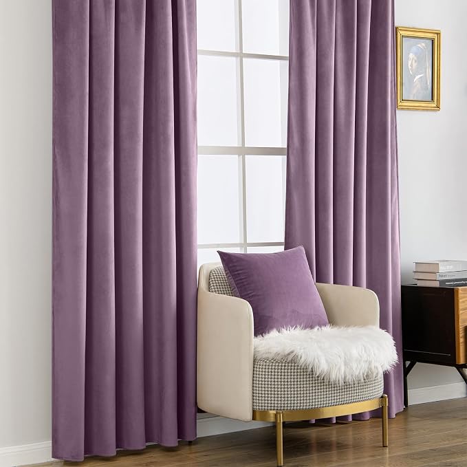 MIULEE Lavender Velvet Curtains 96 inches - Image 7