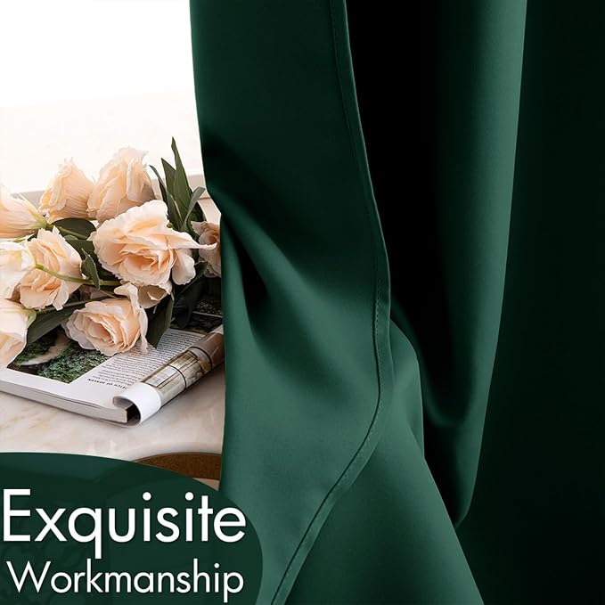 MIULEE Christmas Dark Green Blackout Curtains 96 Inches Long - Image 5
