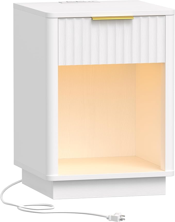 Akxomel Fluted Nightstand, Wooden Night Stand - Image 9