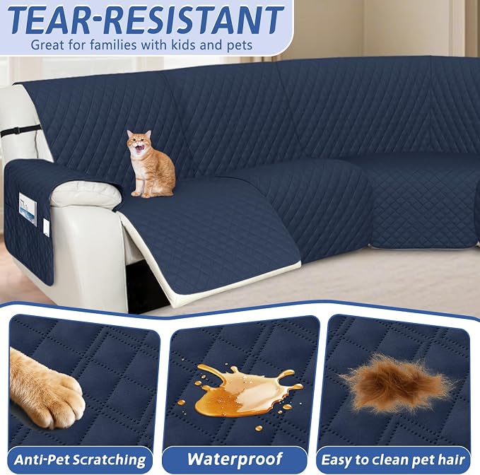 Arfntevss Recliner Sectional Couch Covers 1OO% Waterproof L Shape Sofa Cover - Image 5