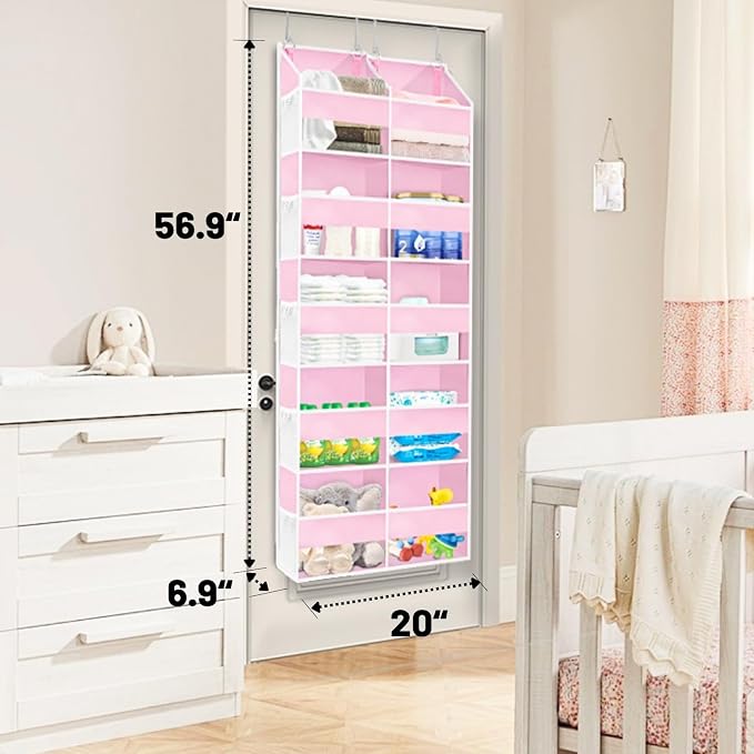 Ofiray-home Pink Over The Door Organizer 5 Tiers, Extra Large Behind Door - Image 5