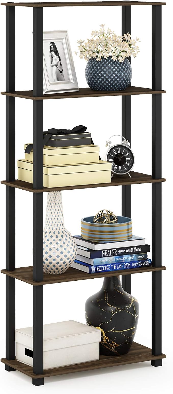 Furinno TURN-S-TUBE Book Shelf, 5-Tier Toolless Storage Shelves by Furinno-FitsYourSpaceFitsYourBudget