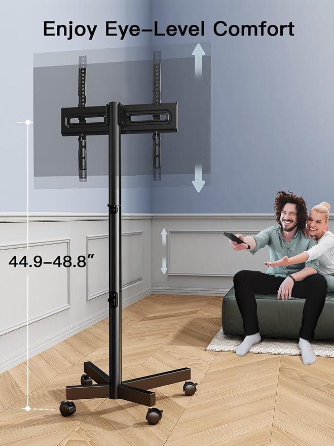 PERLESMITH Rolling TV Stand for 23–62 Inch TVs, Outdoor Mobile TV Cart Holds up - Image 4