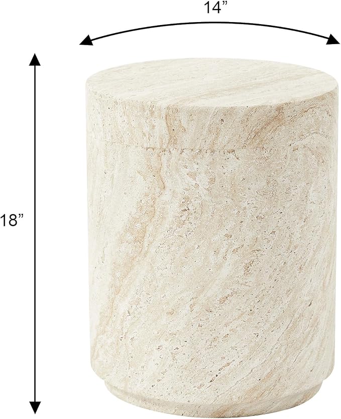 LeisureMod 14” Wide Round Side Table in Fiberstone - Image 3