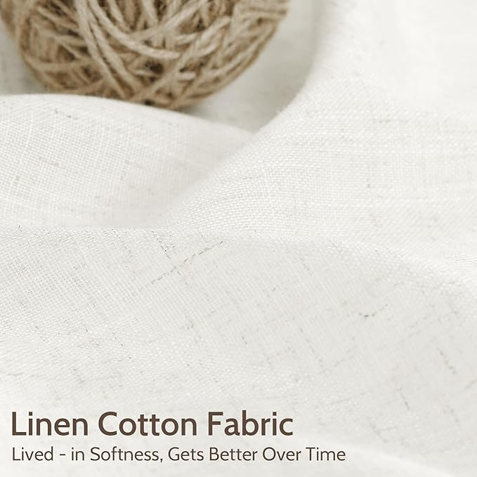 Neutral Linen Curtains 45 Inch Length - Image 4
