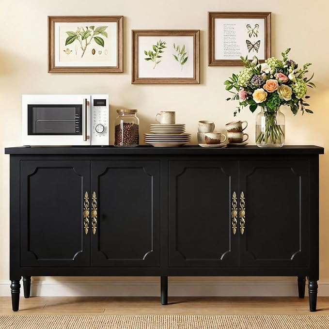 RoyalCraft Buffet Cabinet with Storage, Mid Century Modern Painted Credenza - Image 7