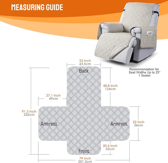 VANSOFY 100% Waterproof Recliner Chair Covers, Recliner Cover Non-Slip Dog - Image 2