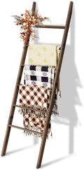 Acacia Wood 6-Tier Blanket Ladder, 5.7FT Blanket Quilt Towel Holder Rack by Delywh