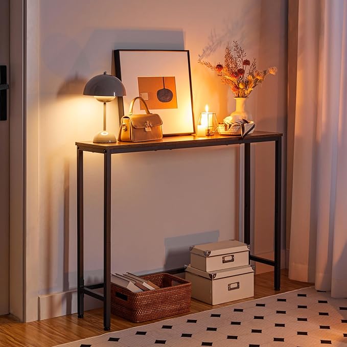 HOOBRO Narrow Console Table, 39.4" Small Entryway Table, Thin Sofa Table - Image 5