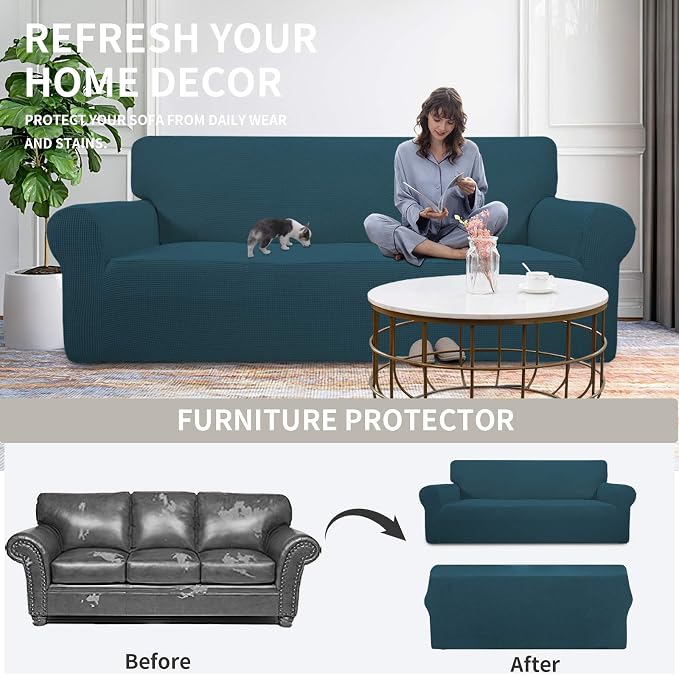 Easy-Going Stretch Sofa Slipcover 1-Piece Sofa Cover Furniture Protector Couch - Image 4