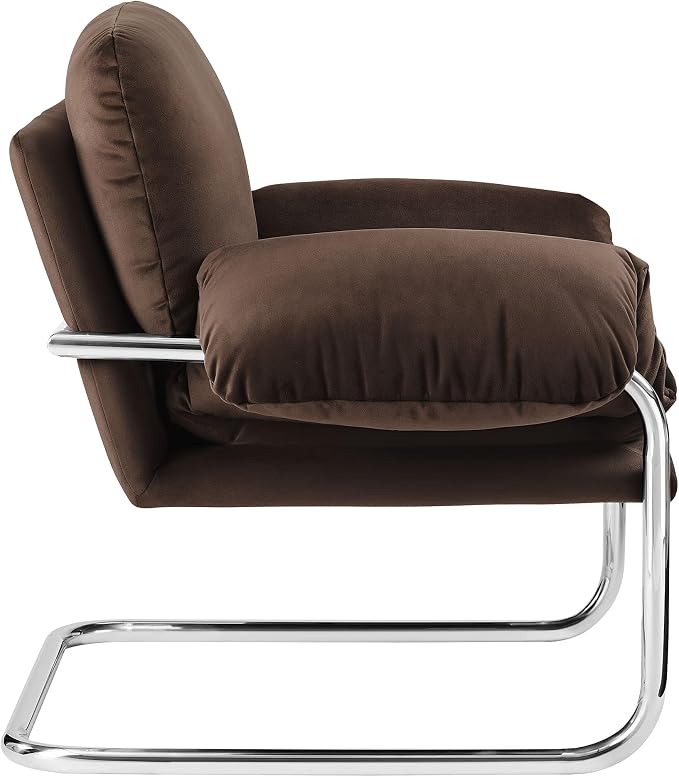 Modway Ansel Performance Velvet Accent Chair in Chocolate Brown - Image 6