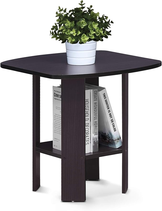 Furinno SIMPLE DESIGN Side Table, 2-Tier Modern End Table by Furinno-FitsYourSpaceFitsYourBudget