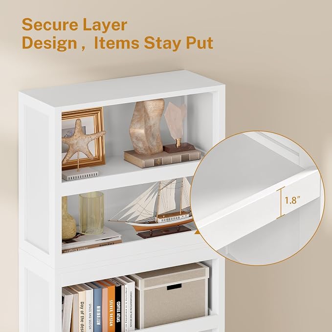 TEENFON 64.2" Bookcase, 5-Tier Open Bookshelves and Bookshelf, Freestanding - Image 6