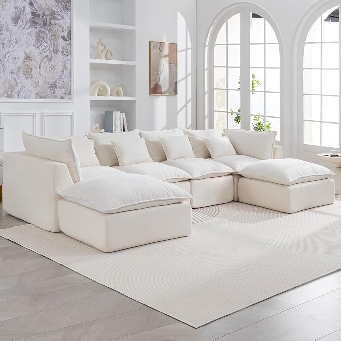 Boneless Couch Sectional Cloud Couch 130'' Oversized Modular Sectional Sofa - Image 8