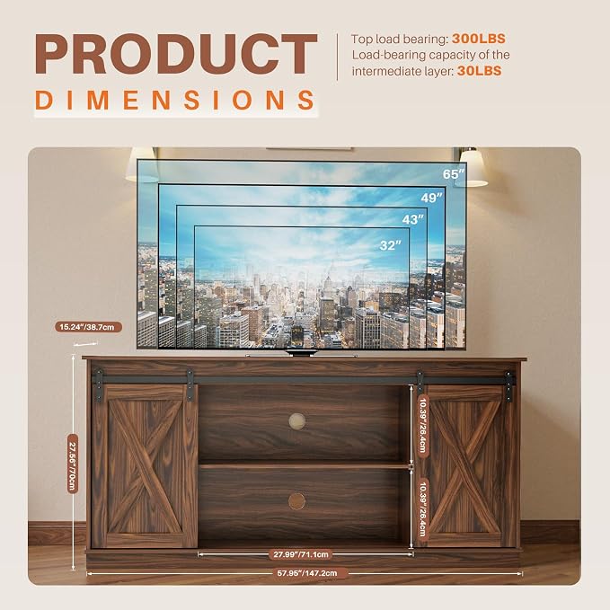 Sweetcrispy Farmhouse TV Stand 65 Inch - Image 3