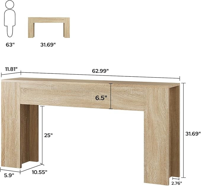 UNIQUITE 63-Inch Long Console Table - Image 2