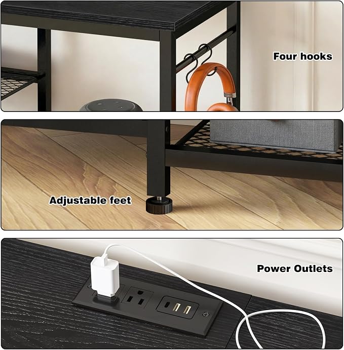YGEOMER TV Stand for Up to 65 Inch TVs, Entertainment Center - Image 3