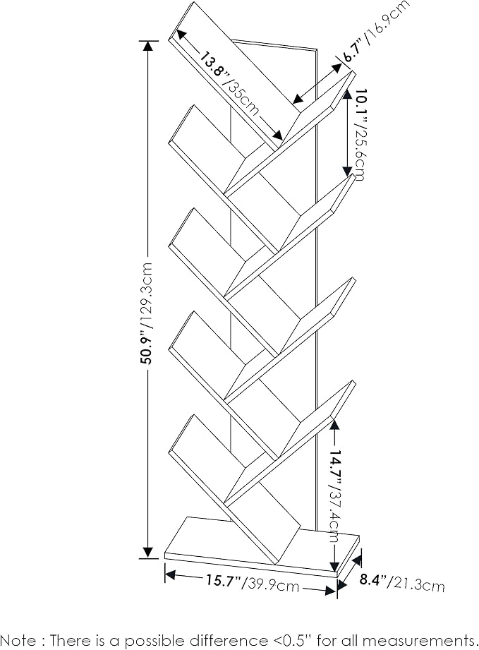 Furinno TREE Book Shelf, 9-Tier Bookshelf, Tree Bookcase - Image 3