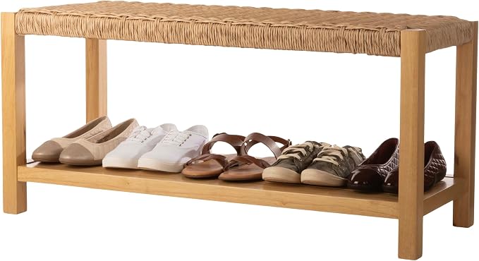 Alaterre Furniture Newport 40 Inch Solid Wood Entryway Bench - Image 9