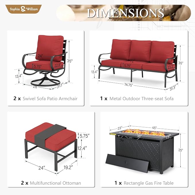 Sophia & William Patio Furniture Sets - Image 6