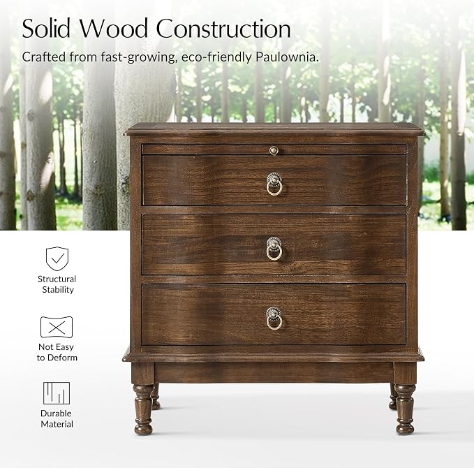HULALA HOME Solid Wood End Table Set of 2 - Image 5