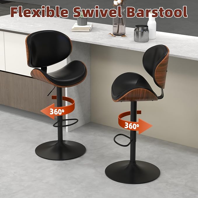 civama Bar Stools Set of 4 for Kitchen Counter, Adjustable Bar Height Chairs - Image 9