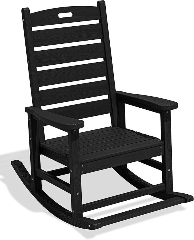 SERWALL Oversized Outdoor Rocking Chair, HDPE Patio Rocking Chair by SERWALL