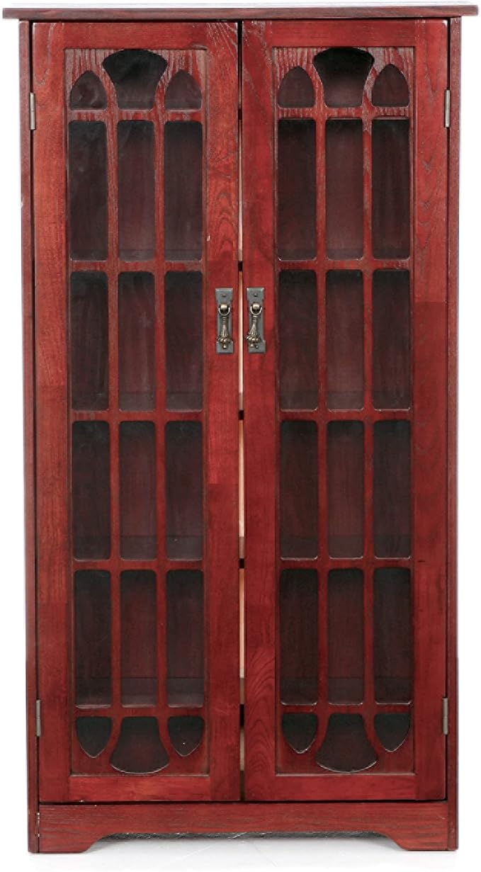 SEI Furniture - Window Pane Media Cabinet - Cherry - Transitional Design - Image 4