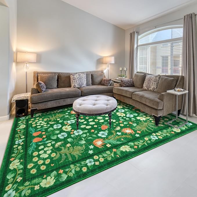 Area Rugs for Living Room, 6x9 Washable Vintage Rug for Bedroom, Non-Slip - Image 9