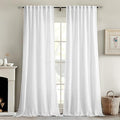 MIULEE White Linen Curtains 90 Inches Long 2 Panels by MIULEE