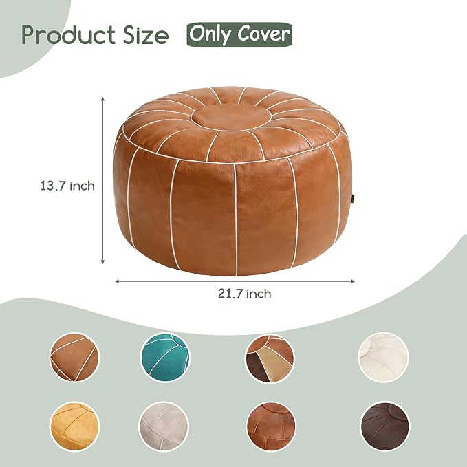 Thgonwid Unstuffed Moroccan Storage Pouf Foot Stool Ottoman Seat, No Filler - Image 3