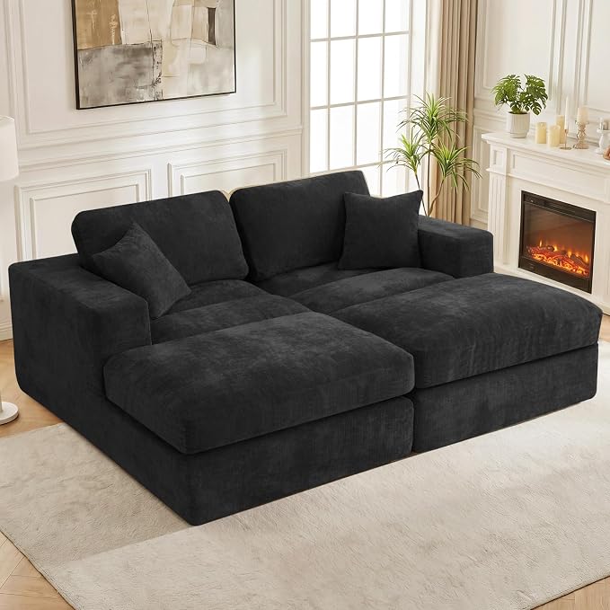 80.7" Oversized Double Chaise Lounge Chair Indoor, Cloud Boneless Sleeper Sofa - Image 9