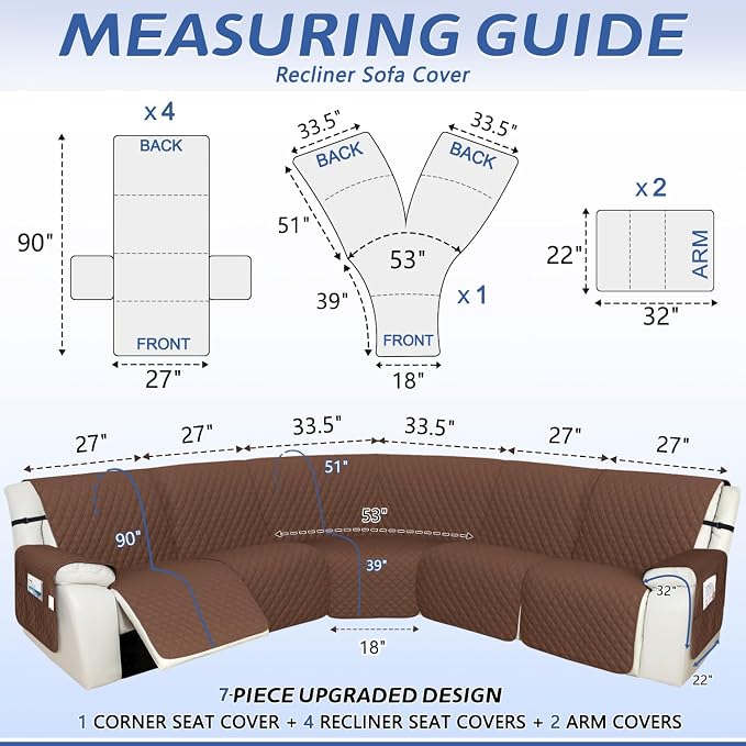 Arfntevss Recliner Sectional Couch Covers 1OO% Waterproof L Shape Sofa Cover - Image 2