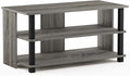 Furinno Sully 3-Tier Stand for TV up to 40, French Oak Grey/Black by Furinno-FitsYourSpaceFitsYourBudget
