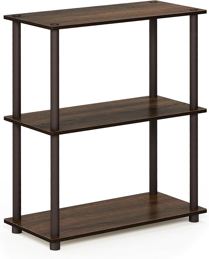 Furinno TURN-N-TUBE Storage Shelves, 3-Tier Book Shelf, Corner Shelf, Toolless by Furinno-FitsYourSpaceFitsYourBudget