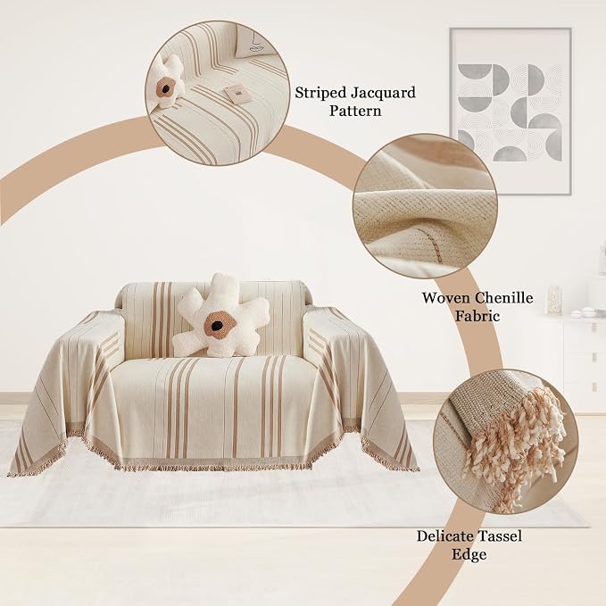 DREAMINGO Armchair Cover Washable Chenille Sofa Protector - Image 4