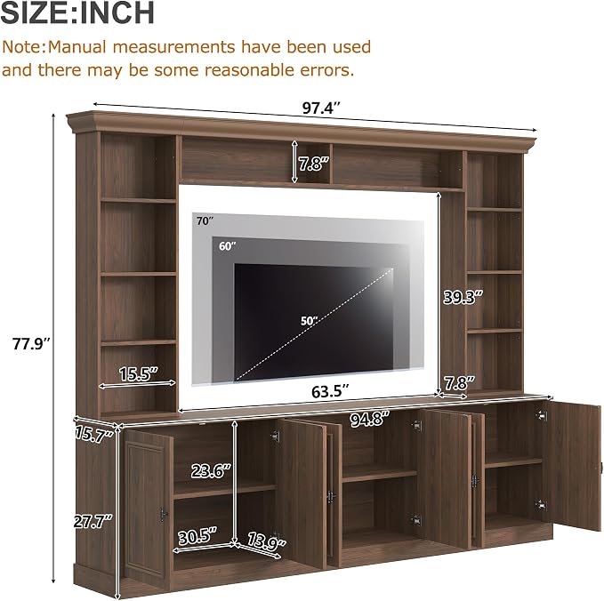 Merax 97.4" W Wall Unit Entertainment Center, TV Stand - Image 6
