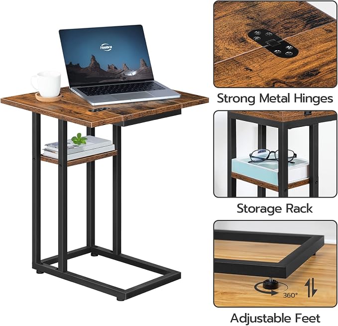 HOOBRO Foldable C Shaped End Table, C Shaped Side Table - Image 9