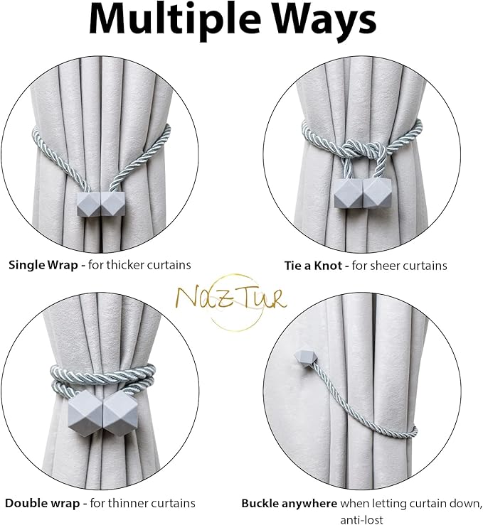 NazTur Magnetic Curtain Tiebacks- Upgrade 2022 - Image 4