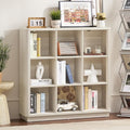 9 Cube Storage Book Shelf, Wood Floor Standing 3-Tier Cubby Bookshelf by Joaxswe