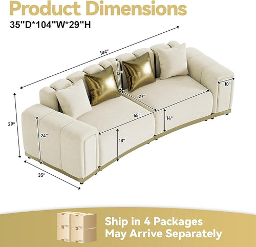 104" Oversized Chesterfield Loveseat Luxury Velvet Couch Vintage Tufted Sofa - Image 2