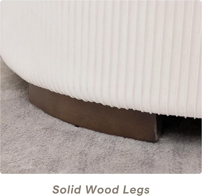 29.5 Inch Round Storage Ottoman Coffee Table, Modern Circle Coffee Table - Image 7